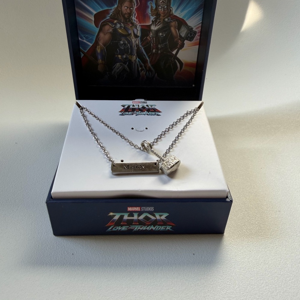 Marvel Silver Tone Thor Love and Thunder Pendant Necklace